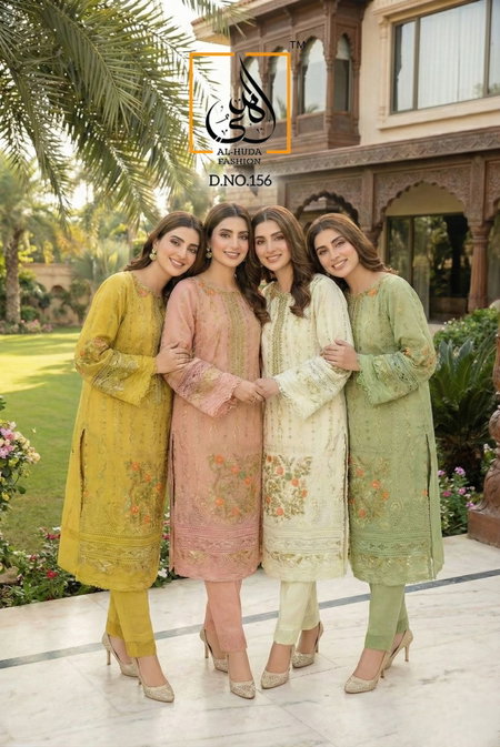 Al Huda Fashion 156 Organza Pakistani Readymade Suits Wholesale Price In Surat
